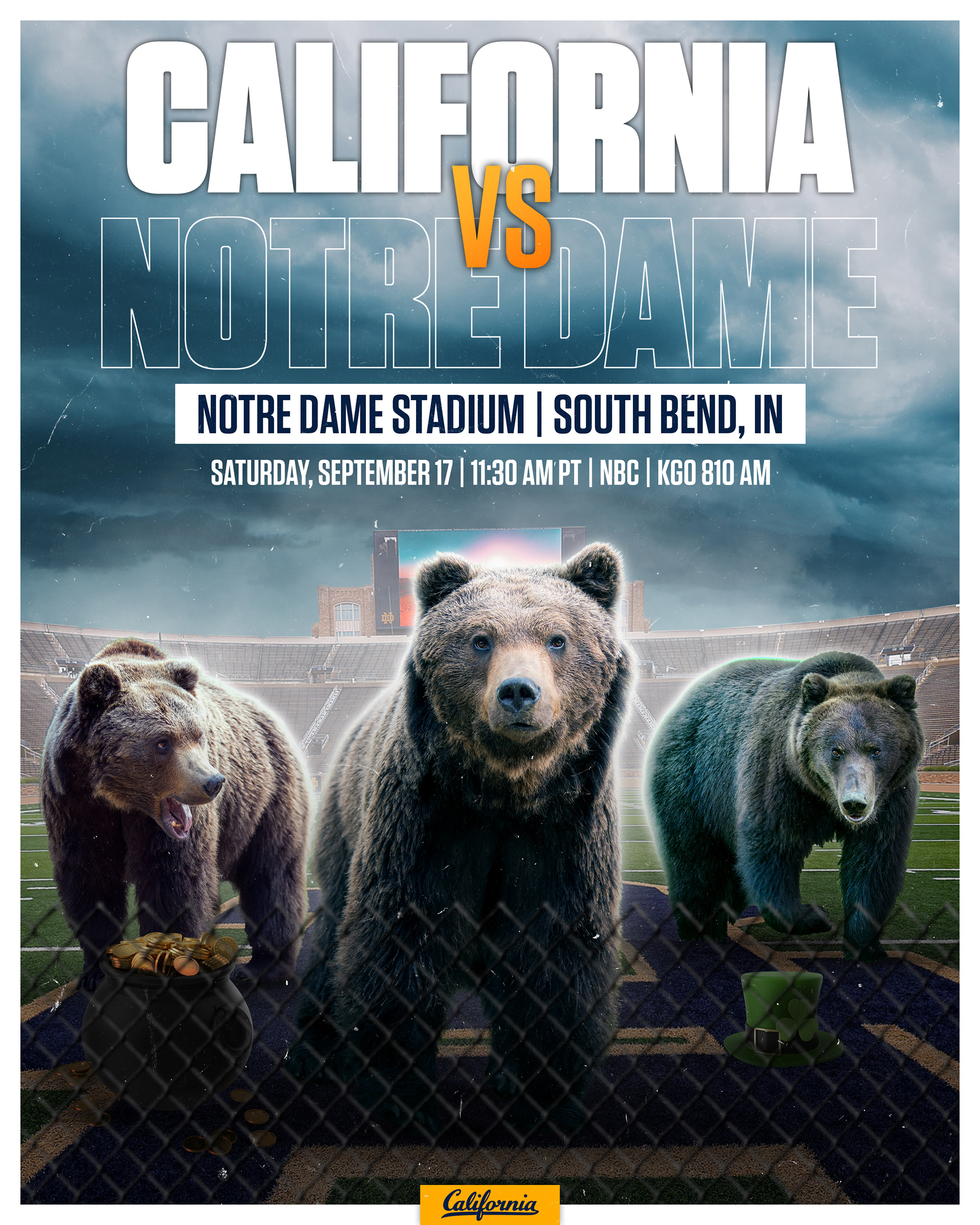 Cal vs Notre Dame Game Poster 2022