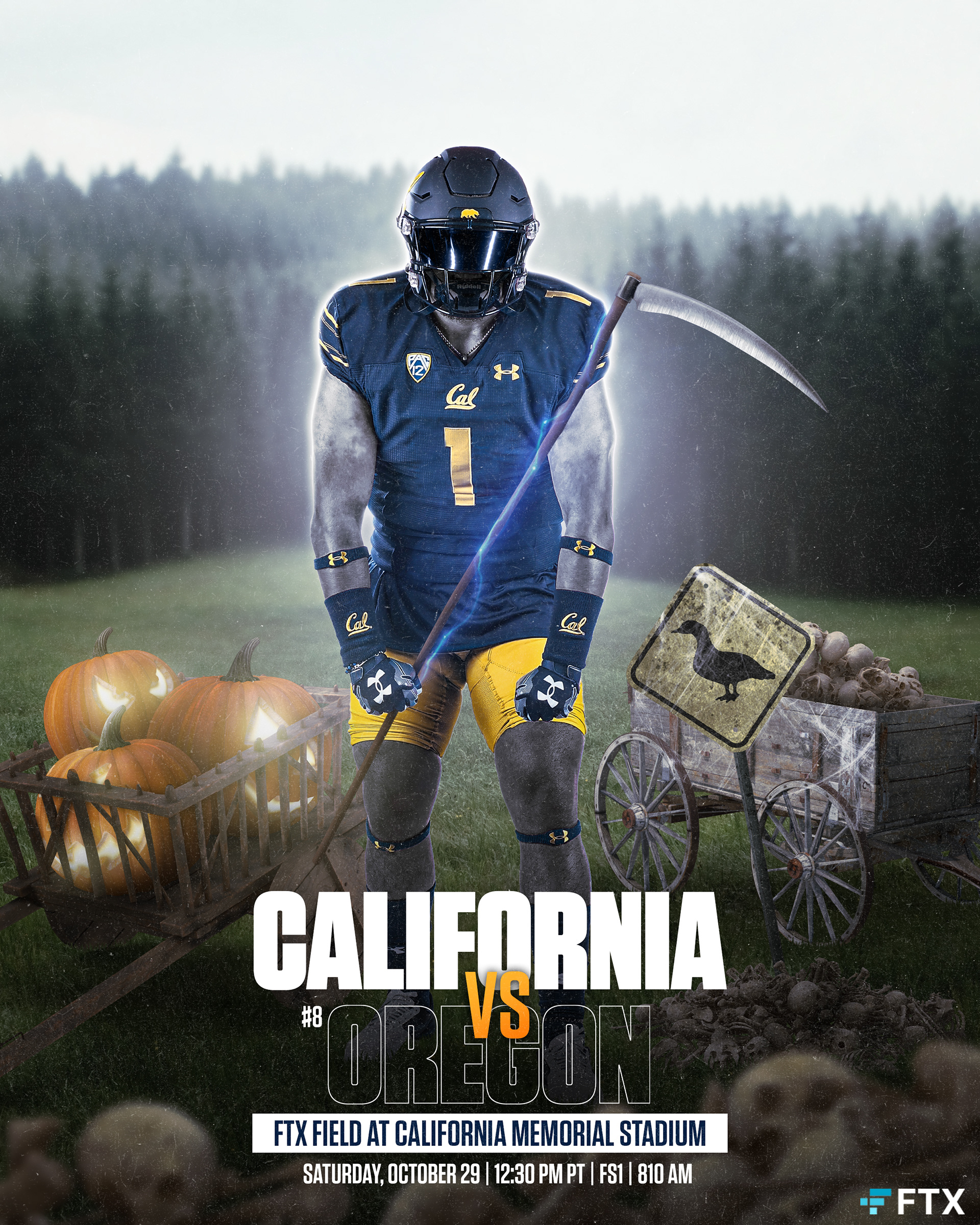 Cal vs Oregon Halloween Game Poster 2022