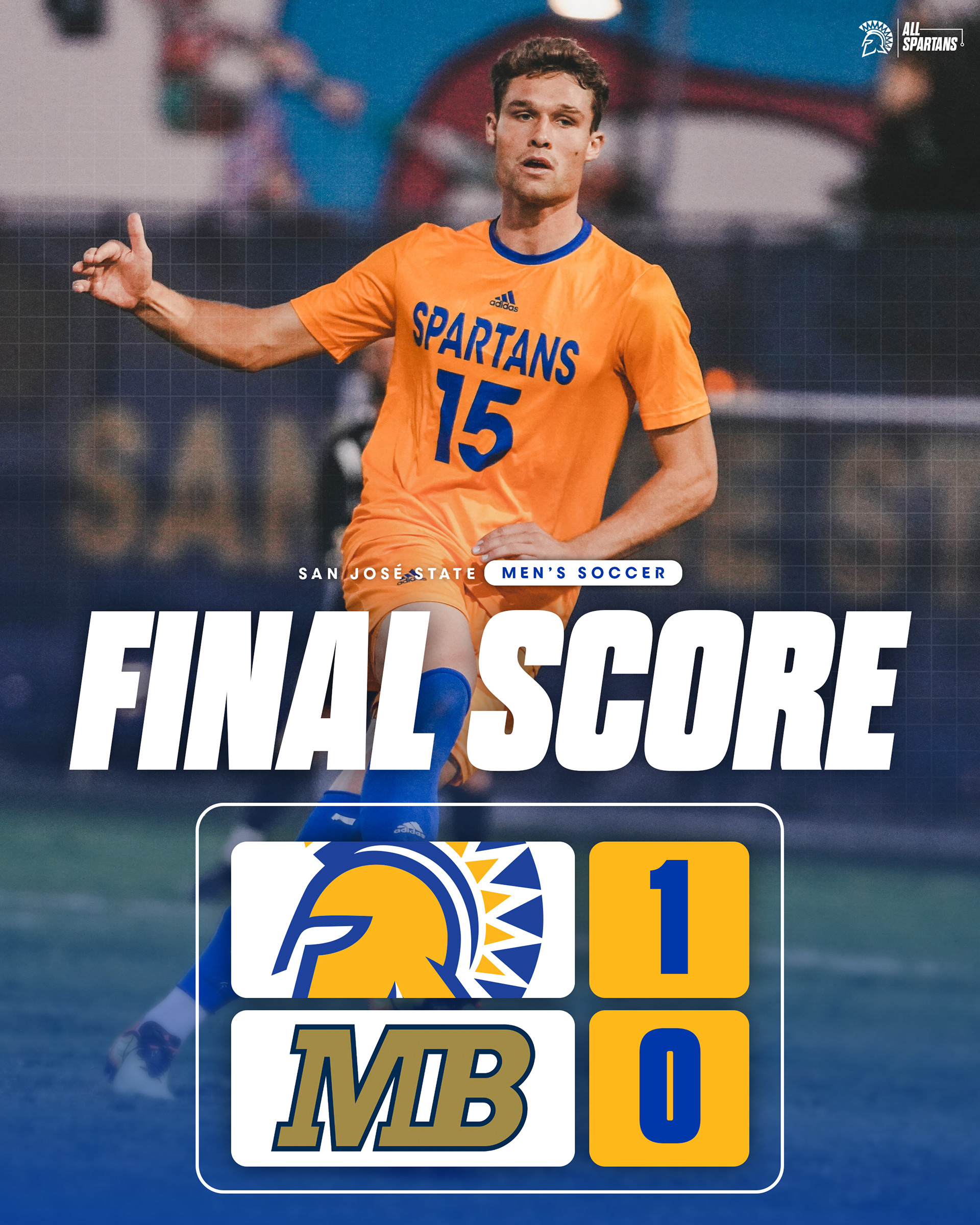 SJSU Men's Soccer Final Score Template Fall 2023