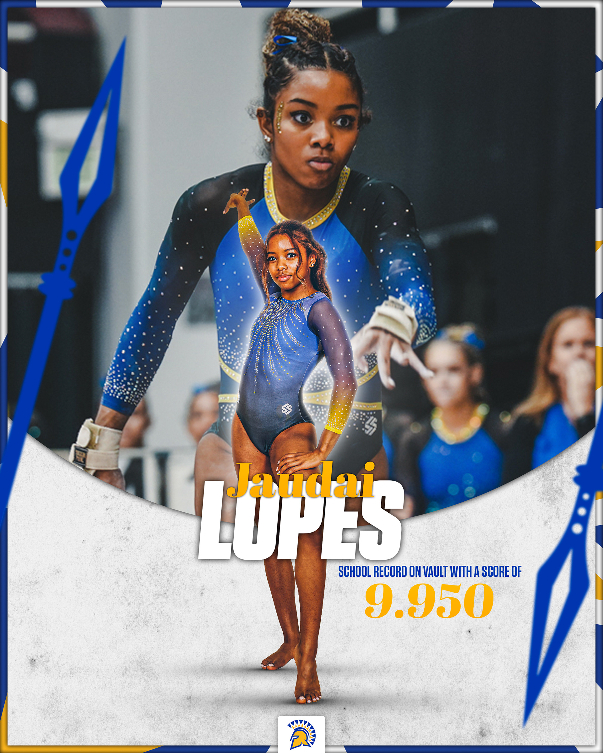 SJSU Gymnastics Jaudai School Record 2023