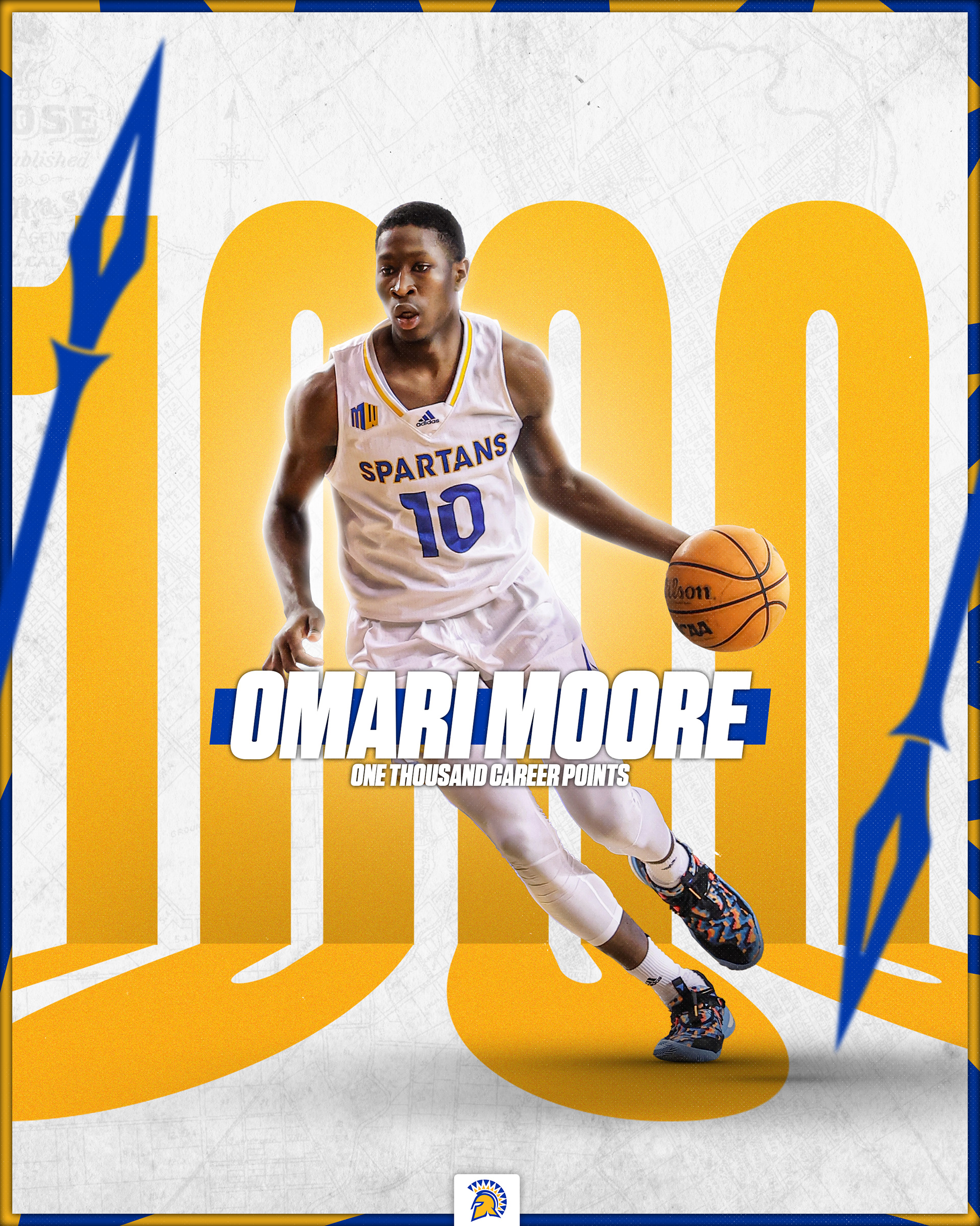 SJSU Men's Basketball Omari 1000 Points 2023