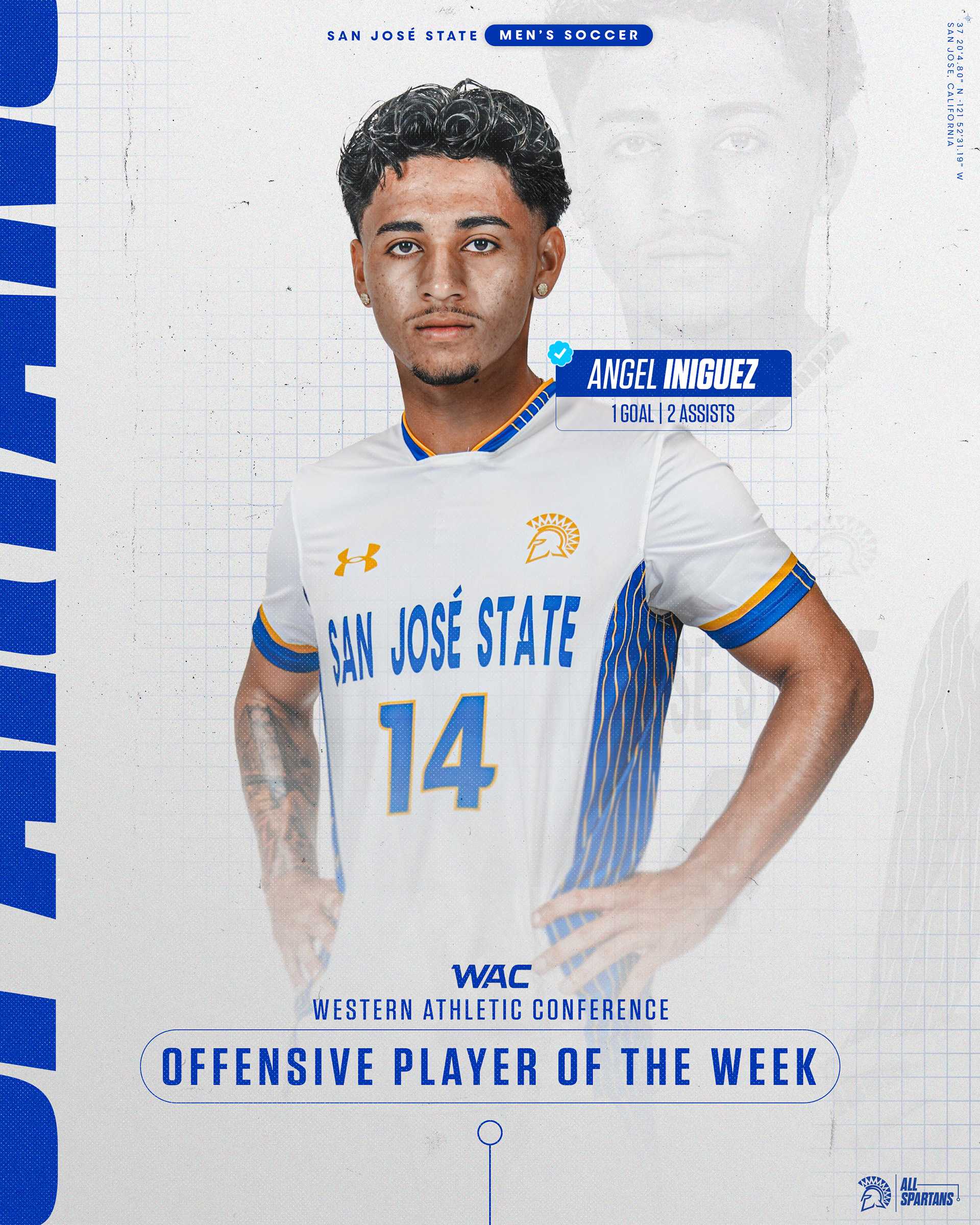 SJSU Men's Soccer WAC Award Fall 2023