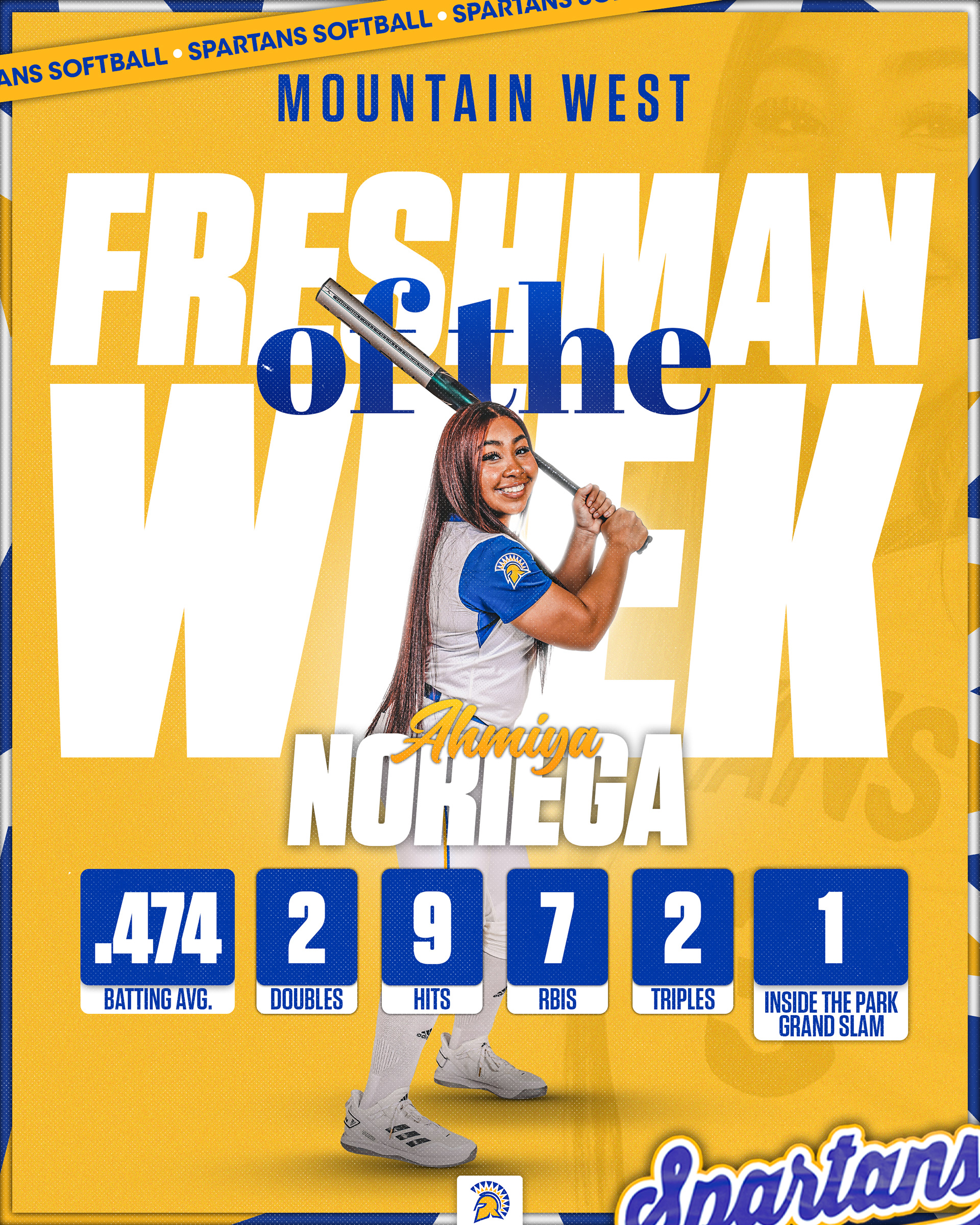 SJSU Softball Freshman of the Week Noreiga 2023