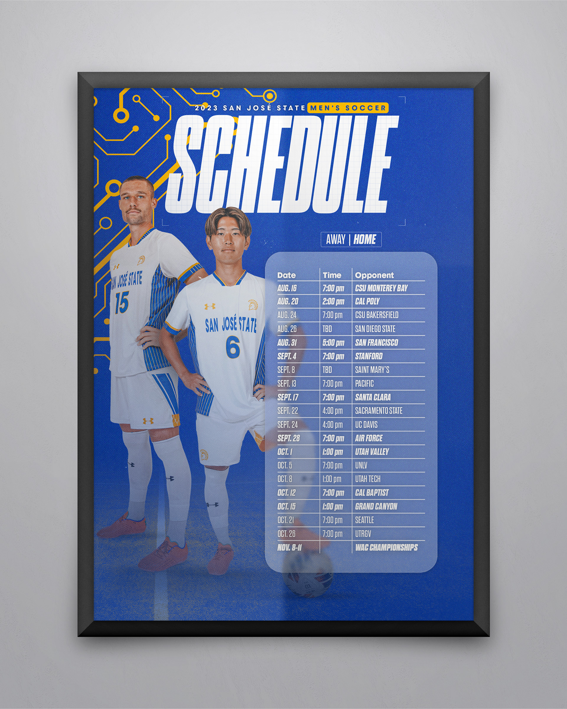 SJSU Men's Soccer Schedule Poster Fall 2023