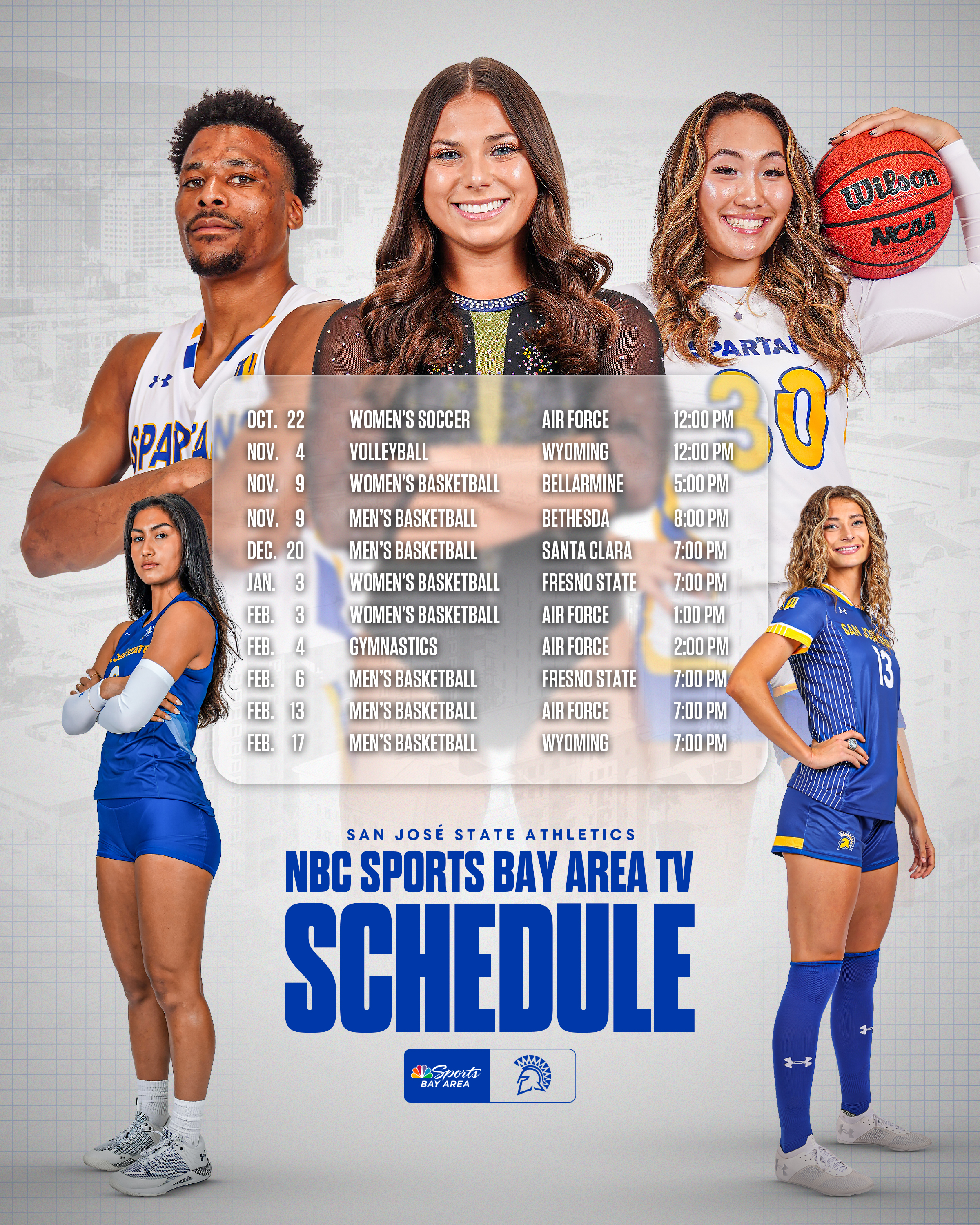 SJSU NBCBA Schedule Poster Fall 2023