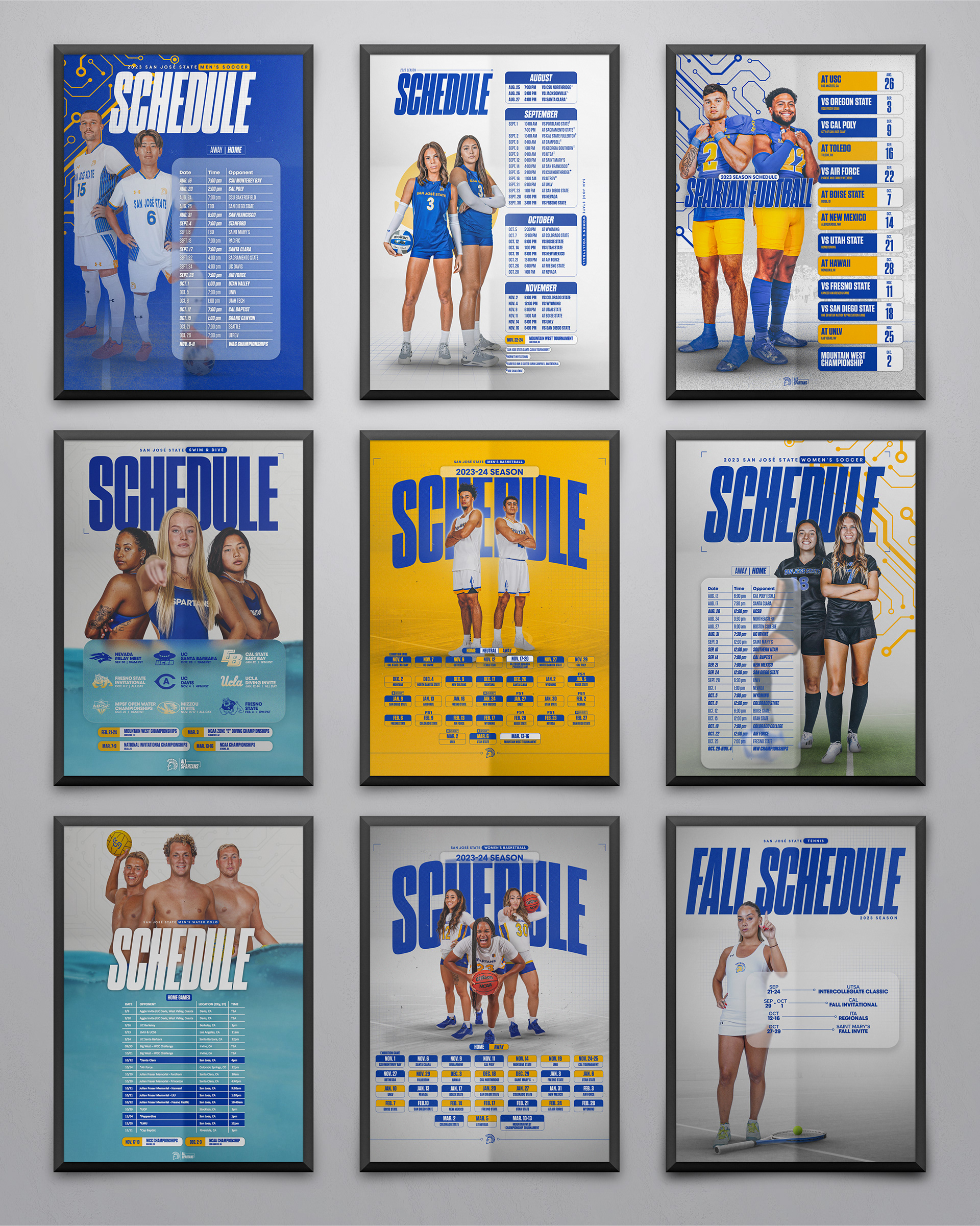 SJSU Schedule Posters Fall 2023 Full Set