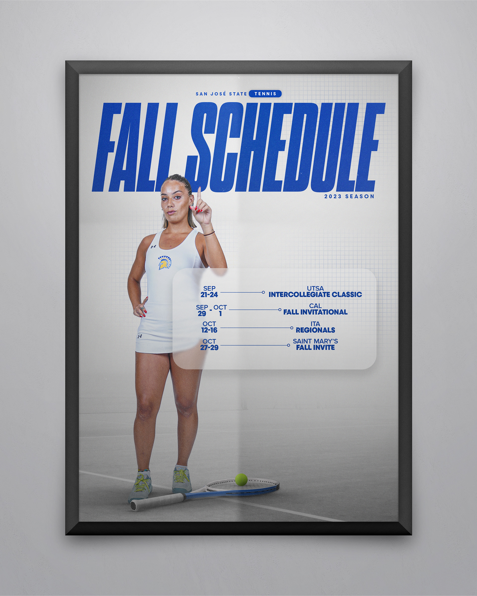 SJSU Tennis Schedule Poster Fall 2023