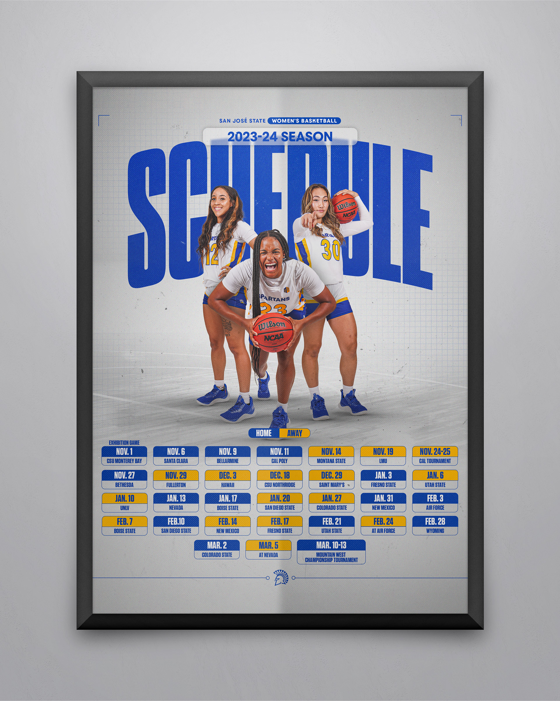 SJSU Women's Basketball Schedule Poster Fall 2023