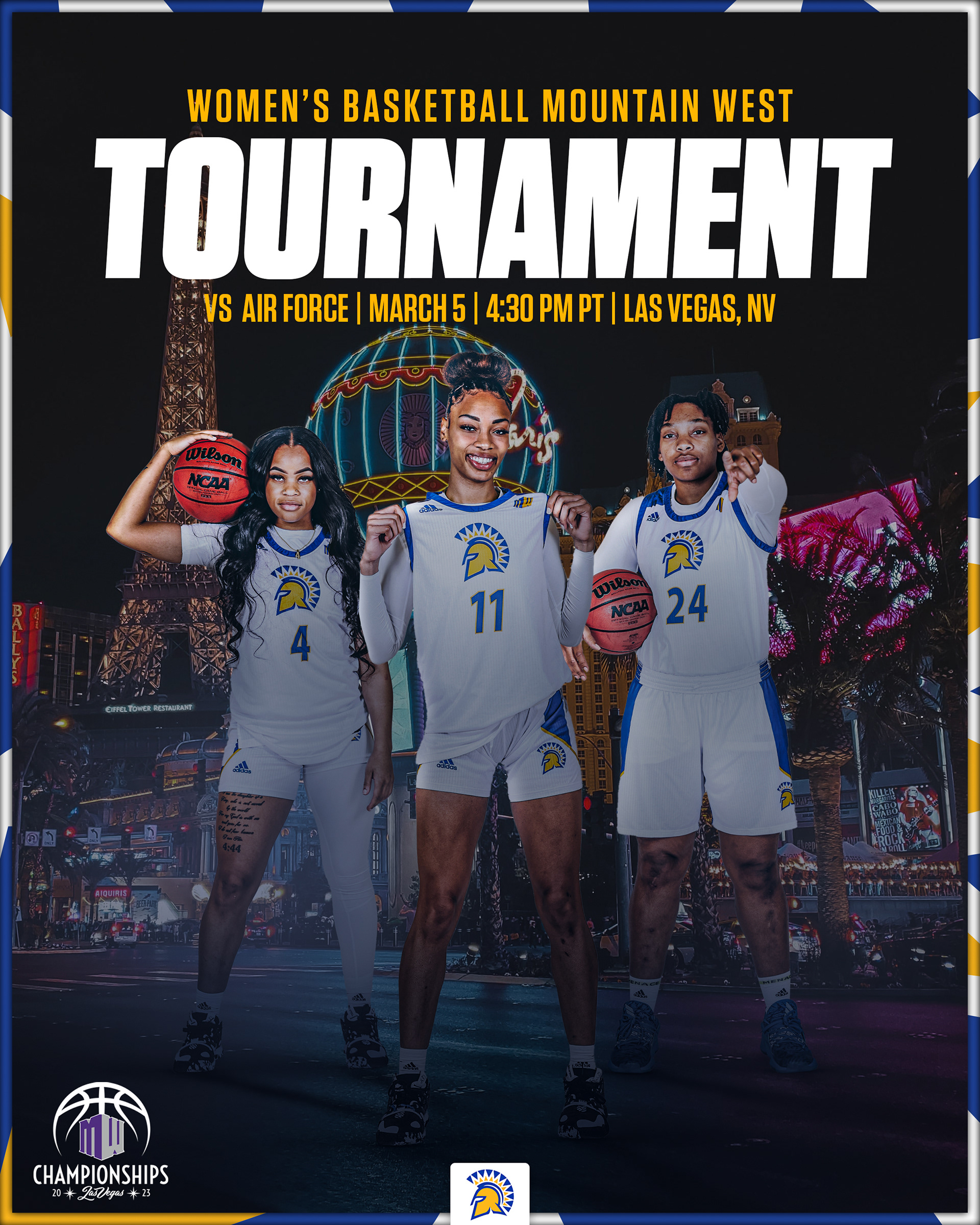 SJSU Women's Basketball MW Tournament Game 1 Poster 2023